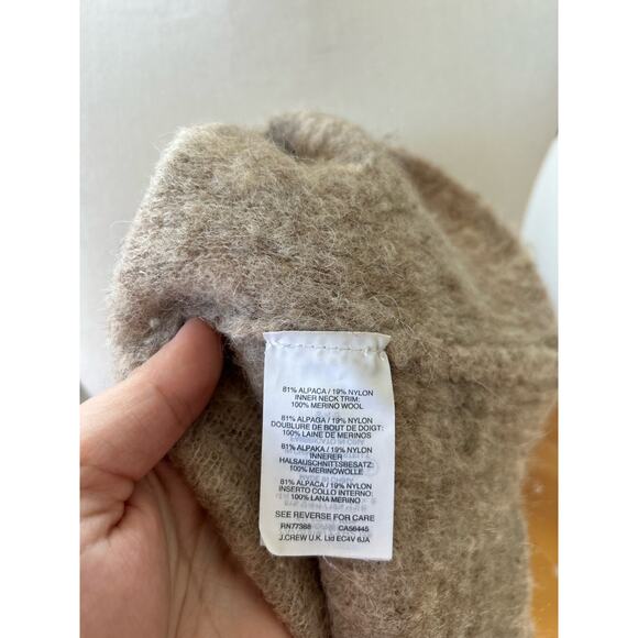 J.Crew Tan Alpaca 3/4 Length Sleeve Crewneck Sweater - Picture 4 of 5
